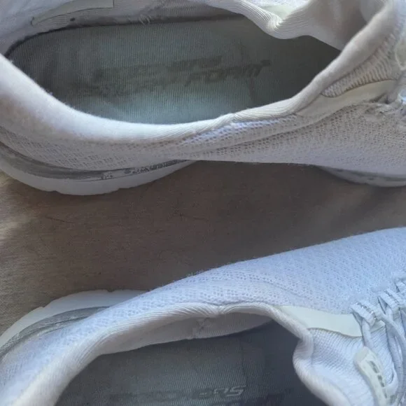 White Skechers Womens Sneakers Size 7 - Picture 5 of 6